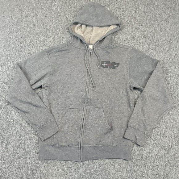 Black Market Fitness Athleisure Zip Up Hoodie Womens Large Gray BMF Graphic — photo 2